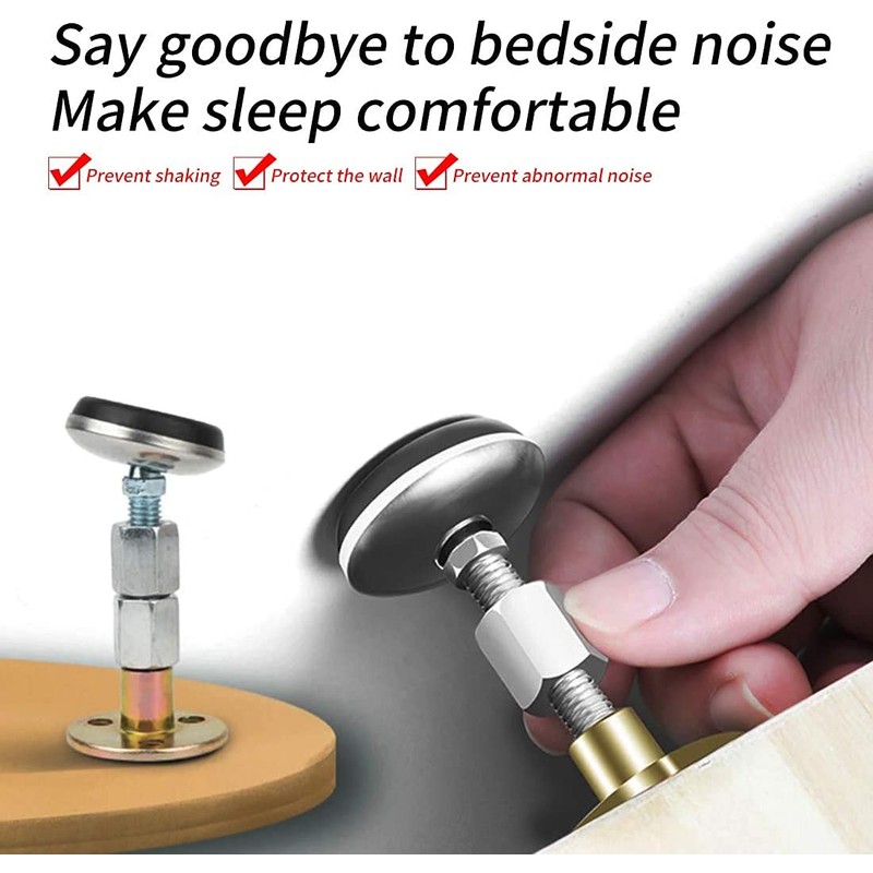 Tiardey 4 Pcs Bed Frame Anti-Shake Tool Bedside Stoppers Adjustable
