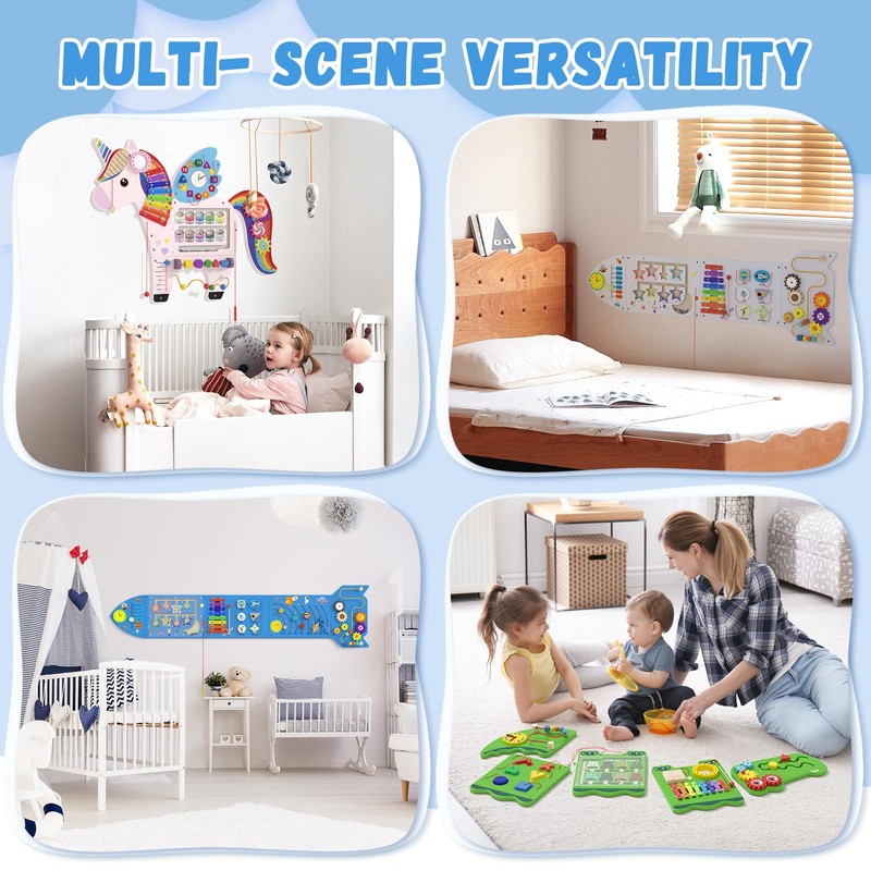 Spacocld Rocket Activity Wall Busy Board Panels - Sensory Wall