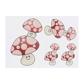 Azeeda 4 x 'Pilze' Temporäre Tattoos - Wasserfest, Hautfreundlich & Ungiftig · Transfers in Verschiedenen Größen (TO00044619)