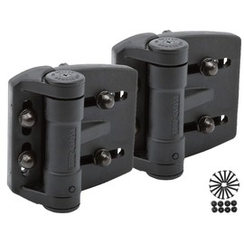 D&D Technologies TCAMA2 Multi-Adjust Regular Duty Gate Hinges, For Self Closing Metal, Wood, Vinyl Gates up to 55 Pounds, 3-Way Adjustable, Gap up to 2", For Square Gate Frame and Post, Black, 2 Count