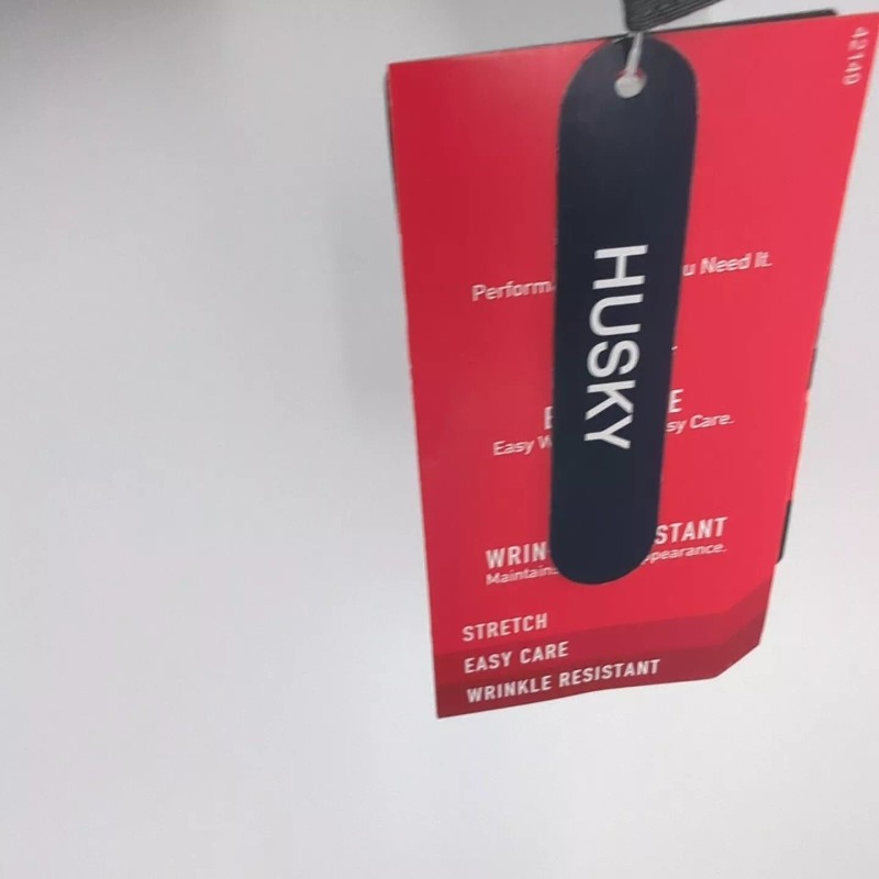 Chaps Boys Button Up Shirt Medium 10/12 Husky Gray Stretch