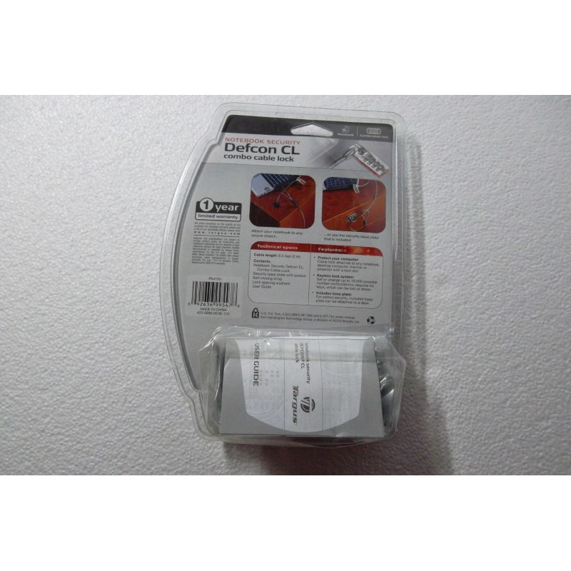 Targus Notebook Monitor PC Security Defcon CL Combo 6.5 ft