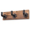 MyGift Burnt Wood Wall Mount Coat Hook Rack and Hat