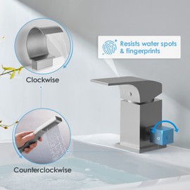 Waterfall Tub Faucet with Handshower: EVERSTEIN Roman Bathtub Faucets Set with Handheld Sprayer, Deck Mount Solid Brass Tub Filter,Brushed Nickel