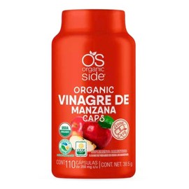 organicside Organic Side Vinagre de Manzana con 110 cápsulas Producto orgánico - USDA                                                                 