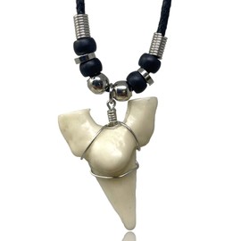 exoticdream Shark Tooth Resin Surfer Necklace Beach Surfer Jewelry Adjustable