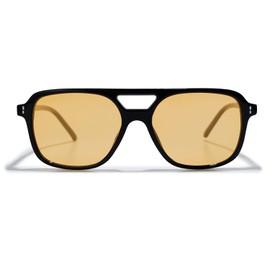 VANLINKER Retro Vintage 70s Aviator sunglasses for women men Yellow Orange Tinted Lens