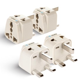 OREI USA to UK, UAE, Hong Kong & More (Type G) Travel Adapter Plug - 2 in 1 - CE Certified - RoHS Compliant - 4 Pack - White Color (DB-7-4PK) (4)