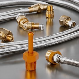 PrecisionGeek Orange Aluminium Push‑On Barb Hose Fitting 1/8″ NPT → 4–5 mm – DIY Fluid, Pneumatic & Coolant Tubing Adapter
