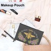 iapodiad Small Makeup Bag Bee Crown Flowers Cosmetic Bag for