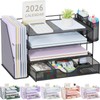 gianotter Desk Organizers and Accessories with File Holder, 4-Tier Desk