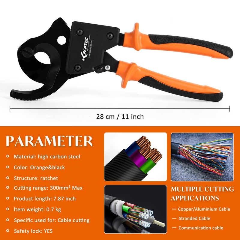 KF CPTEC Cable Cutters - Ratchet Wire Cutter for Aluminum,