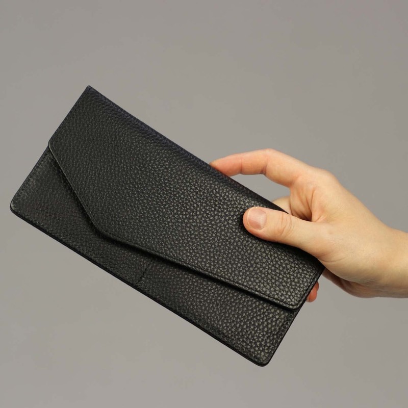 Toyooka Koubou Cowhide Slim Long Wallet 4116, Black