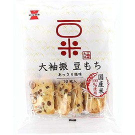 Iwatsuka Osodefuri Mamemochi 3.88 oz. (110g) (11g x 10 sheets) (Pack of 3) Baked Rice Crackers with Soybeans - Wheat Free - MADE IN JAPAN
