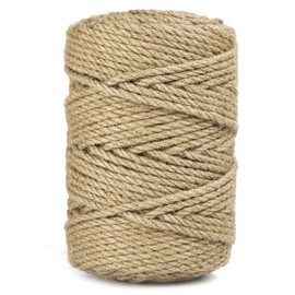 Zakous 5mm Jute Twine, Large Roll of Natural Jute Rope 328 Feet, Heavy Duty and Thick Twine Hemp Rope for DIY Arts Crafts, Gardening, Bundling，Home Decorating, Cat Scratching Post
