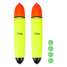YELARXI Fishing Slip Bobbers, EVA Foam Bobbers Slip Floats with Fish Beads, 3.5 Oz Floatage Fit for Perch Carp Bass Fishing Corks Saltwater Freshwater (2 Pack, Red/Yellow)