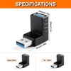 KUOQIY 4 pieces USB 3.0 angle adapter, 90° angle adapter,