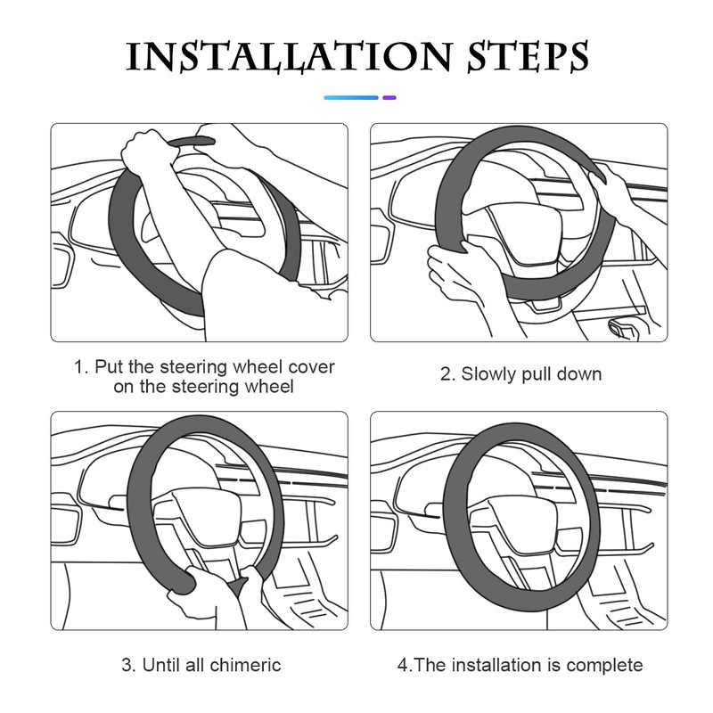 CGEAMDY Universal Car Steering Wheel Cover Non-Slip Breathable Durable Microfiber