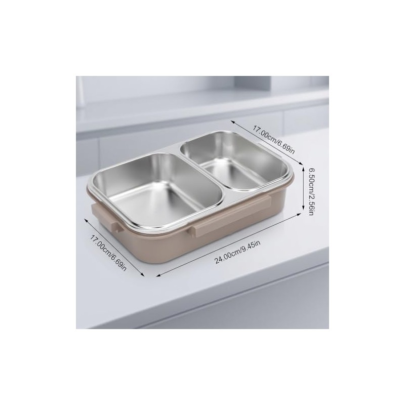 Fiambrera Bento, Contenedor Térmico para Alimentos de 1,2 L con