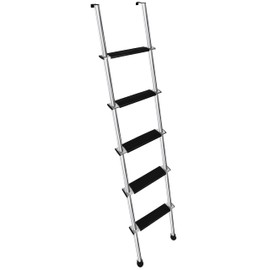 OUTPRIZE 72" RV Bunk Ladder, 5 Step Integrated Aluminum Camper Bunk Bed Ladder with Anti-Slip Rubber Foot Pads, Sliver