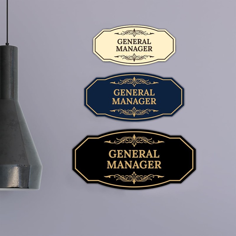 Signs ByLITA Victorian General Manager Graphic Sign (Brushed Gold) -