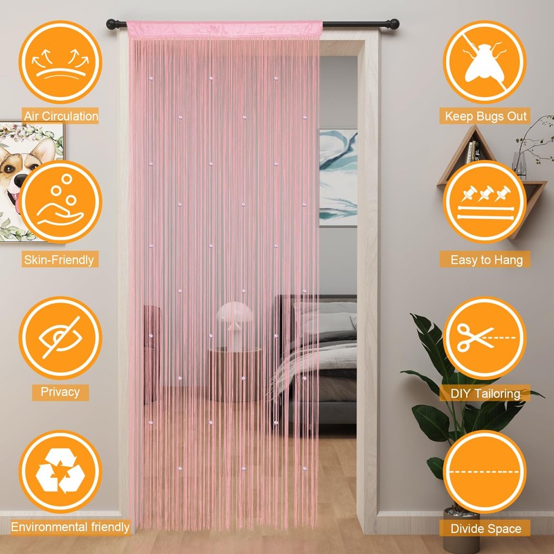 YIIBAII Beaded Curtain Beaded Curtains for Doorways Crystals Suitable for