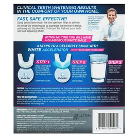 White Glo Accelerator Professional Teeth Whitening Kit with LED Light for Sensitive Teeth and Gums - Blue Light Activated Gel for Best Teeth Whitening Results - 10 Min Timer & 50 Uses!