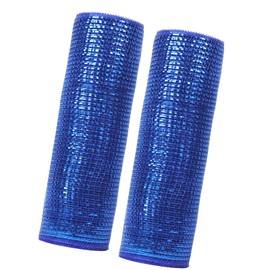 JStnana 2 Rolls Royal Blue Deco Mesh Ribbon for Wreath Crafts, 10 Inch x 30FT Deluxe Metallic Foil Mesh Ribbon for Independence Day Patriotic Christmas Tree Wreaths Garland Swag Basket Decor