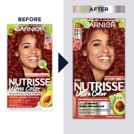 Garnier Hair Color Nutrisse Ultra Color Nourishing Creme, RC1 Medium Intense Copper Red (Terracotta Chili) Permanent Hair Dye, 2 Count (Packaging May Vary)