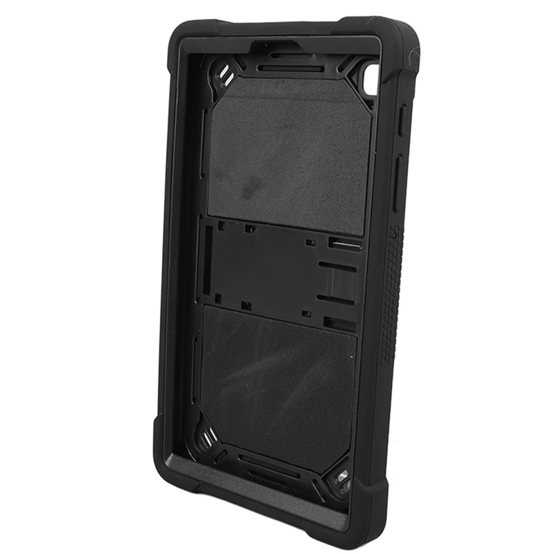 Tablet Case Black Silicone Precise Cutouts Shock Absorbent Stable Kickstand