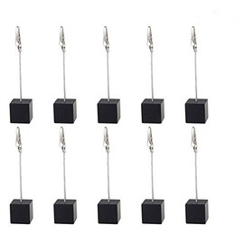 10pcs Titular de número de mesa tarjeta de nombre lugar titular de la tarjeta Memo Clip titular stand Nota Holder fotos papel Menú Clip, Negro
