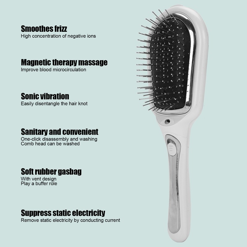 Electric Negative Ion Massage Comb Magnetic Therapy Vibration Scalp Massage