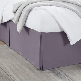 Nestl Grayish Purple Bed Skirt King Size - King Bed Skirt 14 Inch Drop - Brushed Microfiber Bed Skirts - Hotel Quality Pleated Bed Skirt - Shrinkage & Fade Resistant