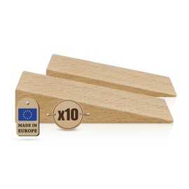 Tolux Wooden Wedges, Hardwood Wedge, Beech Wood Wedge, Wooden Doorstop, Handy Tool in Carpentry, Construction and Various DIY Projects, Size 90x30x25 mm / 3.54x1.18x0.98 in, Pack of 10 pcs