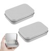 Gaaines 2 Pcs Rectangular Small Tin Boxes,Metal Tins Rectangular Empty