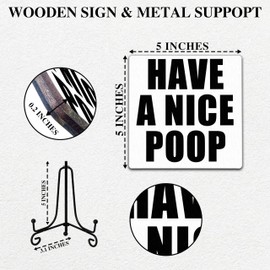 Farmhouse Bathroom Decor, Have A Nice Poop Sign, Funny Home Decor, Bathroom Shelf Toilet Restroom Home Tabletop Desk Decor, Cubicle Accessories, 5x5 Inches-A10