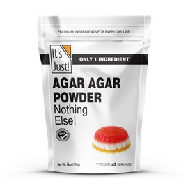 It's Just - Agar Agar Powder 6oz, Vegan Gelatin Substitute, 100% Plant Based Thickener, Unflavored, Non-GMO