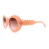 Womens Oval Round Thick Plastic Mod Fashion Fancy Arm Sunglasses
