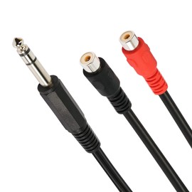 PNGKNYOCN 6.35mm to 2 RCA Audio Cable 1/4 inch TRS Male to 2 RCA Female Jack Y Splitter Stereo Audio Adapter Cable（20cm）
