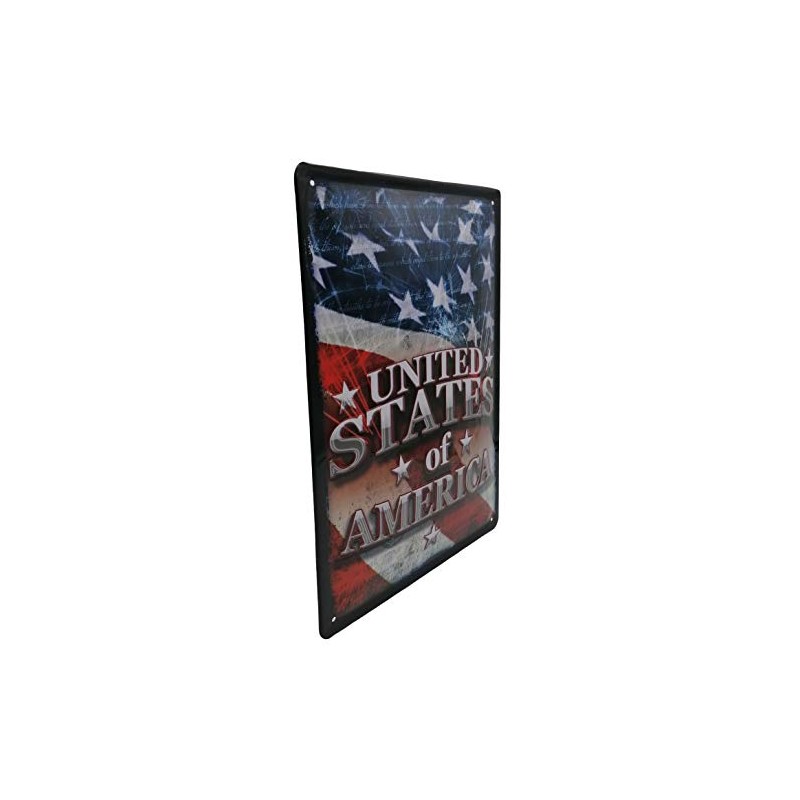 USA Flag Embossed Tin Sign 20 x 30 cm US