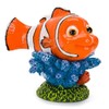 Penn-Plax Finding Nemo on Coral Ornament - Mini Aquarium Decor