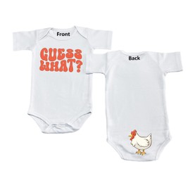 What Chicken Butt Baby Bodysuit Funny Saying Farm Animal Onesie Front Back Cute Baby Shower Gift Idea (0-6 Months, Colorful Print-Romper)
