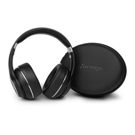Vorago HPB-601-V2 Audífonos Diadema Bluetooth, Manos Libres, Plegable, hasta 18 Horas de Música, Estuche de Viaje, Bateria de Larga duracion, Ligeras, Super Bass, 10 Metros de Distancia Maxima.