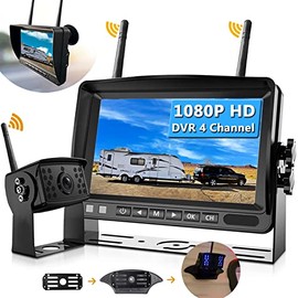 Wireless Backup Camera, DOUXURY IP69 Waterproof 170° Wide View Angle HD 1080P Backup Camera + HD LCD 7" Monitor, Digital Wireless Backup Camera System for Truck Pickup Trailer Camper Bus RV 5th Wheel