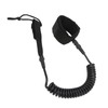 Surfboard Leash High Elasticity TPU Black Adjustable Coiled Surfing Leg
