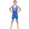 Wrestling Singlet por KO Deportes Gear: Azul Phoenix diseño, black