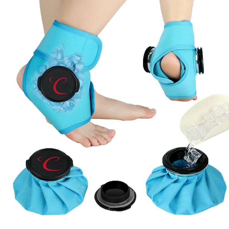 Comfytemp Ankle Ice Pack Wrap, Refillable Wearable Ice Bags for