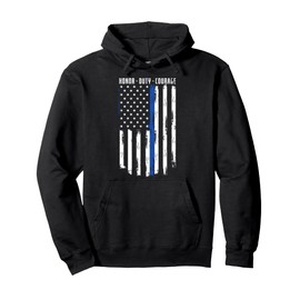 Honor Duty Courage | Thin Blue Line Pullover Hoodie