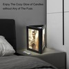 simpdecor Picture Frame,5x7inches Flameless Candles Three-Sided Photo Frame,Wooden Self Standing