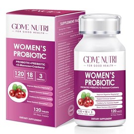 Women's Probiotics, 120 Tablets 120 Billion CFU 18 Strains, Contains Organic Prebiotic Cranberry, Probiotic Supplement for Digestion, Immunity, Women'